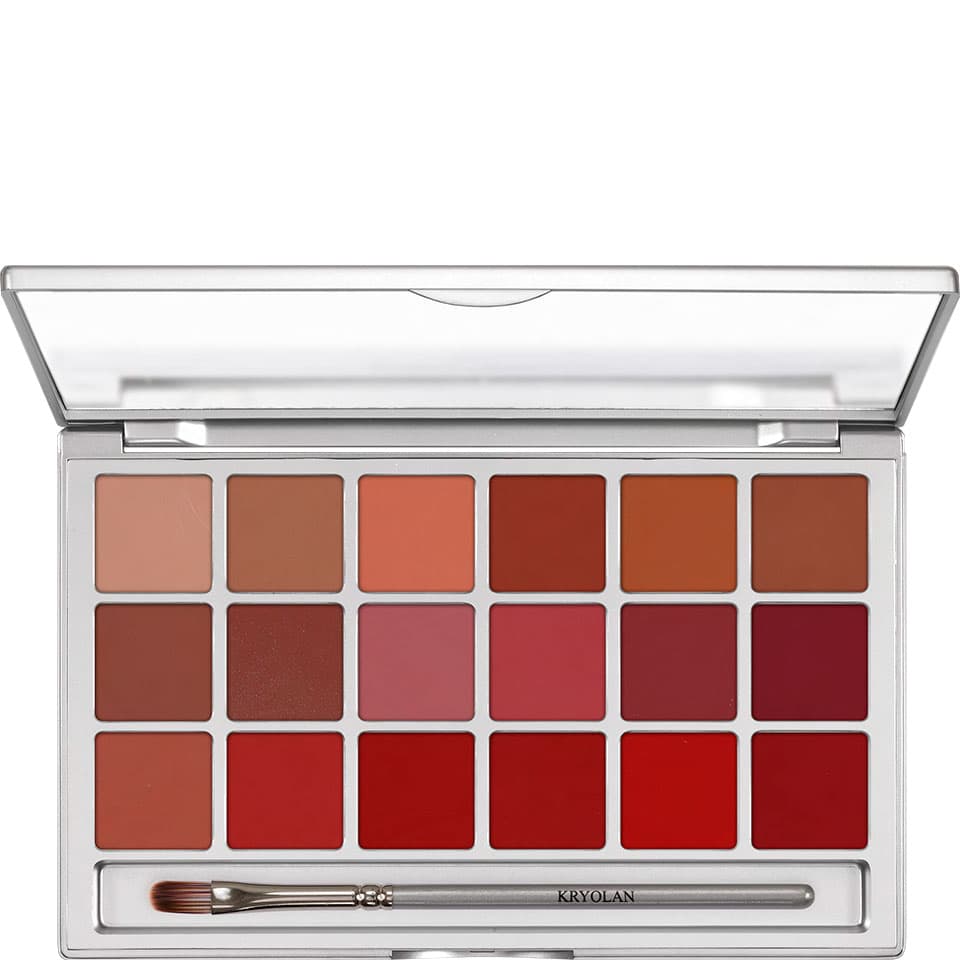 kryolan lip rouge sheer palette 18 colors