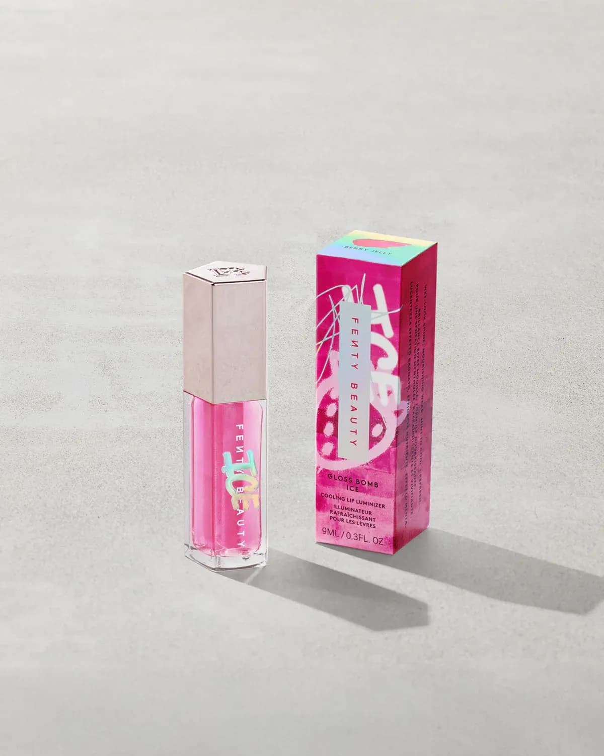 fenty beauty gloss ice  cooling lip luminizer-berry jelly