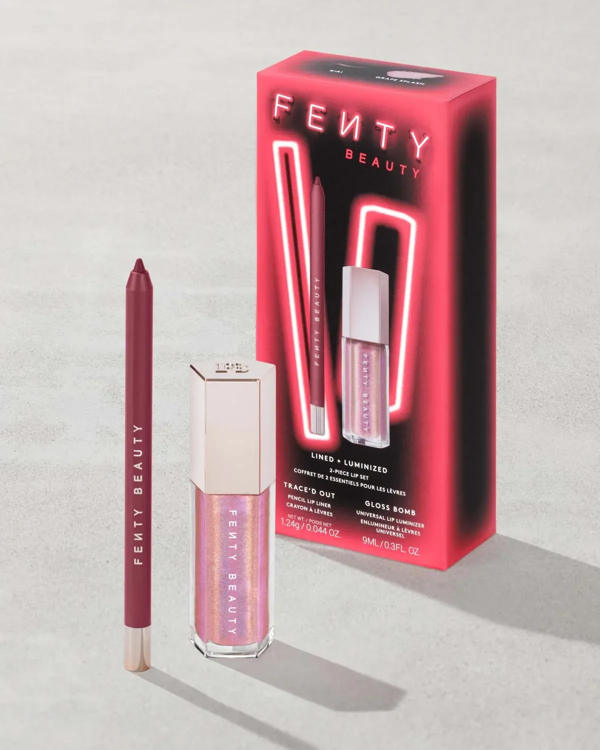fenty beauty lined+luminized lip set