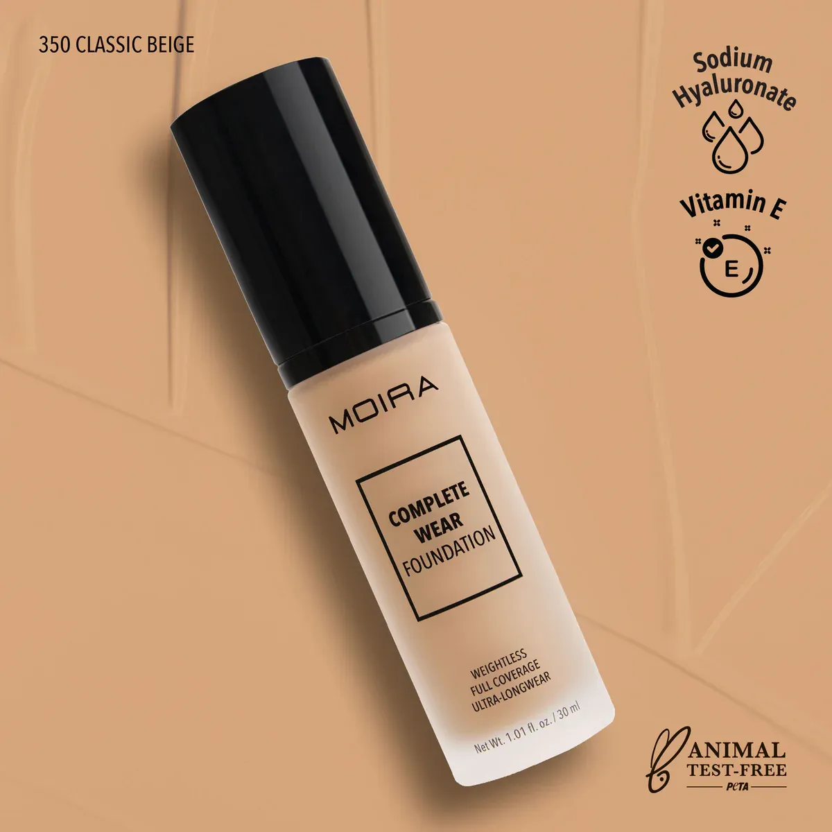 moira complete wear foundation-350 classic beige