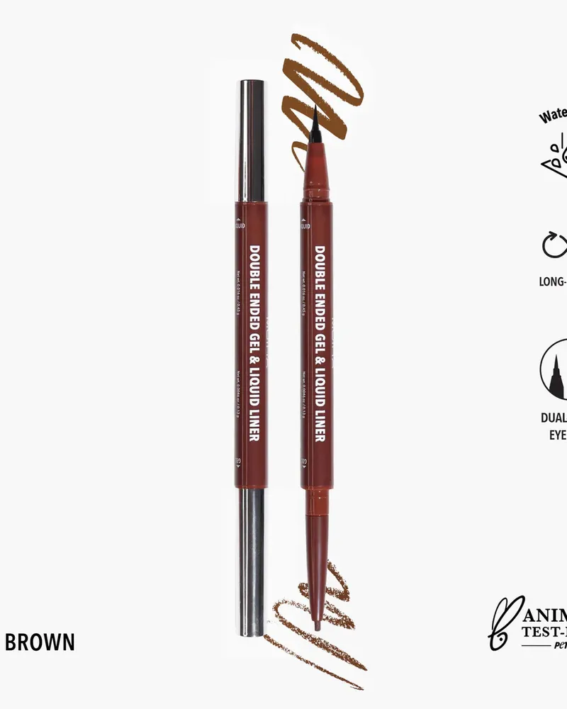 moira double ended gel & liquid liner-002 brown
